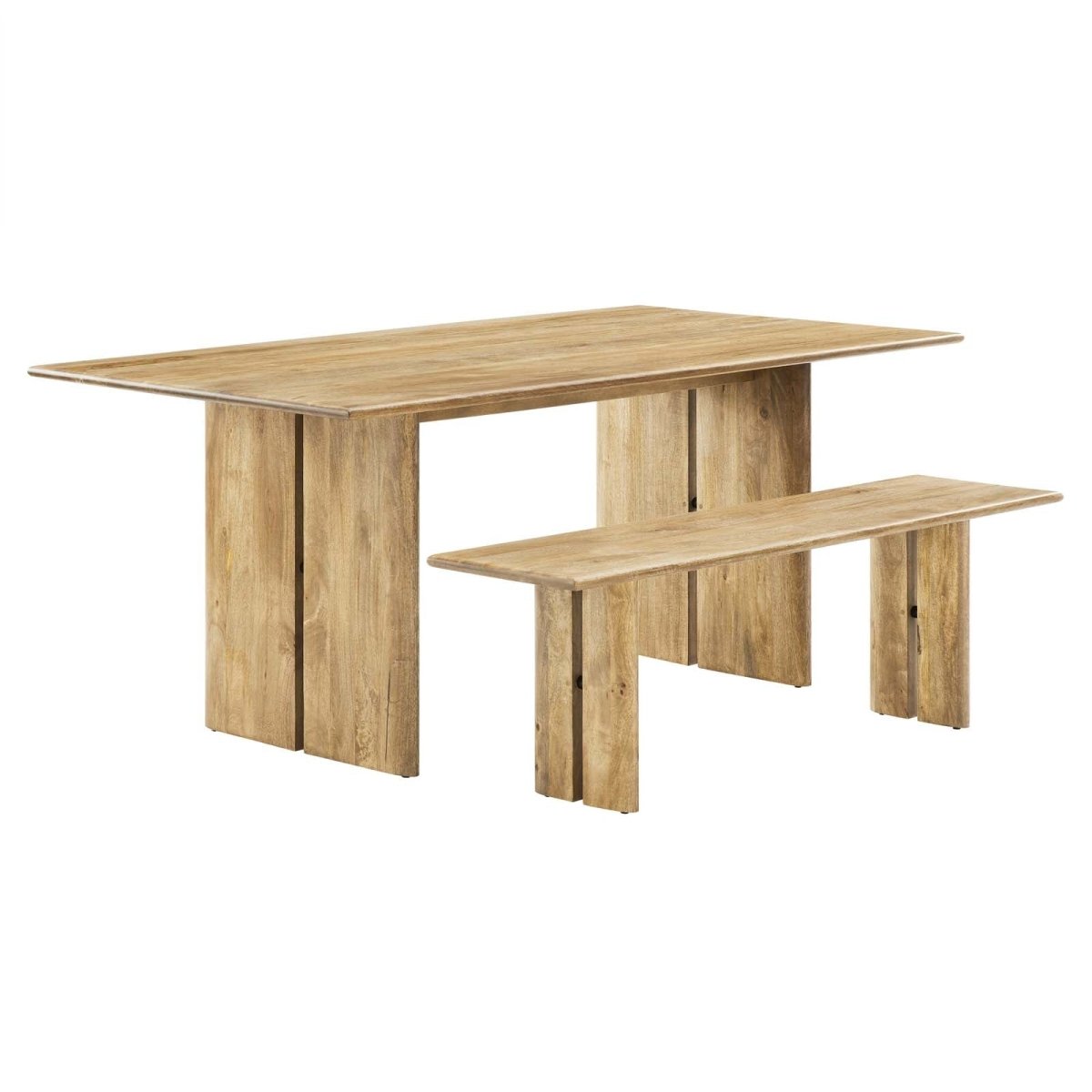 Amistad 72" Wood Dining Table and Bench Set - BUILDMYPLACE