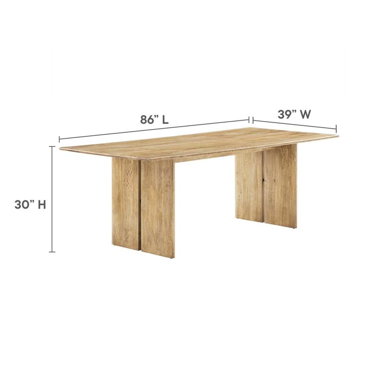Amistad 86" Wood Dining Table and Bench Set - BUILDMYPLACE