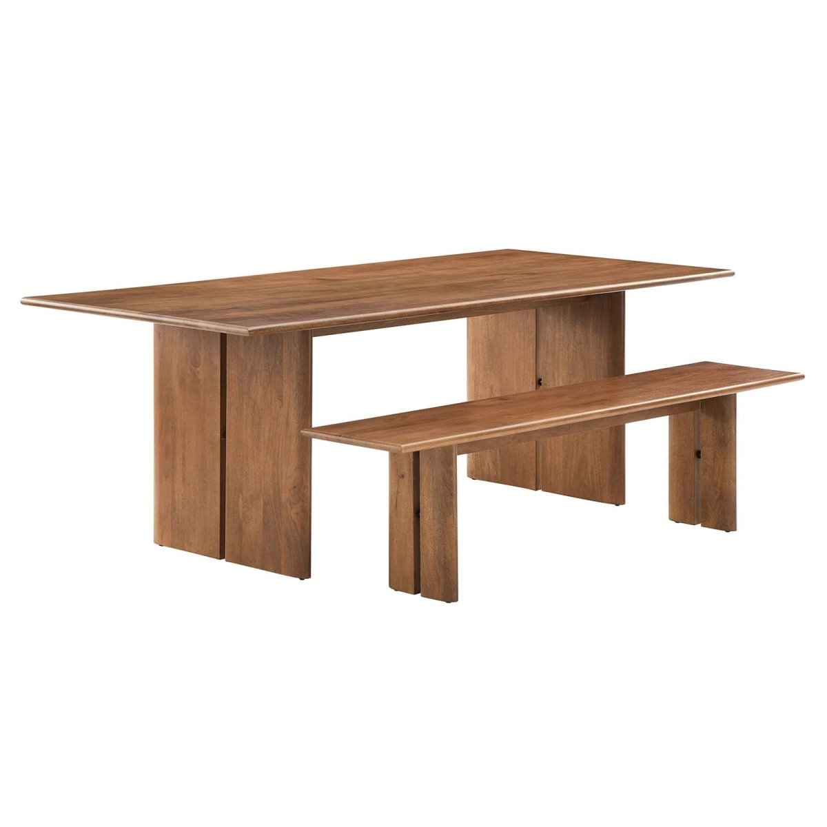 Amistad 86" Wood Dining Table and Bench Set - BUILDMYPLACE