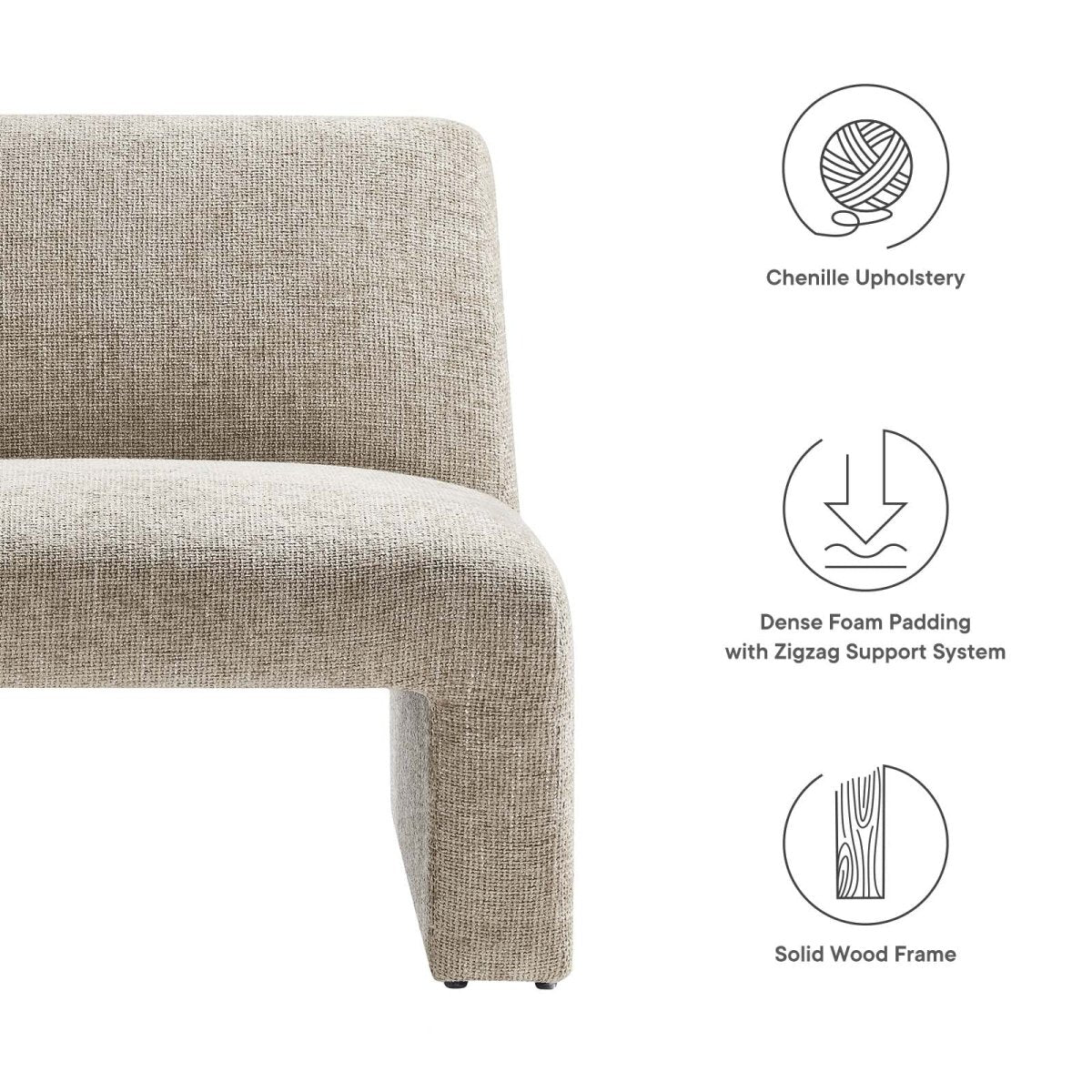 Amita Chenille Upholstered Accent Chair - BUILDMYPLACE