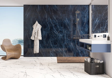 Antique Dark Blue Polished - Porcelain Wall & Floor Tile - BUILDMYPLACE