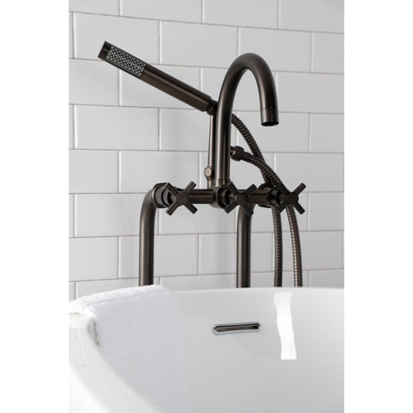 Aqua Vintage Concord Freestanding Tub Faucet With Supply Line, Stop Valve - BUILDMYPLACE