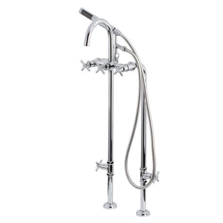 Aqua Vintage Concord Freestanding Tub Faucet With Supply Line, Stop Valve - BUILDMYPLACE
