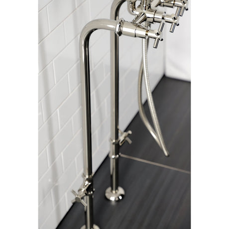 Aqua Vintage Concord Freestanding Tub Faucet With Supply Line, Stop Valve - BUILDMYPLACE