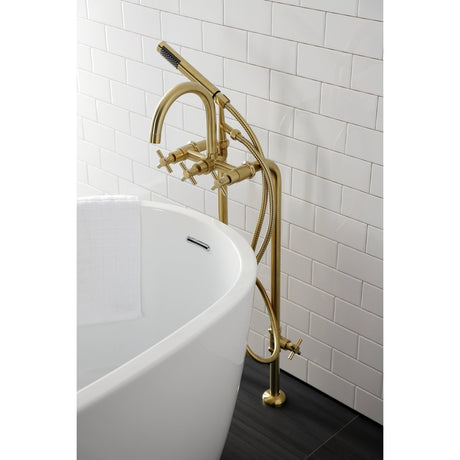 Aqua Vintage Concord Freestanding Tub Faucet With Supply Line, Stop Valve - BUILDMYPLACE