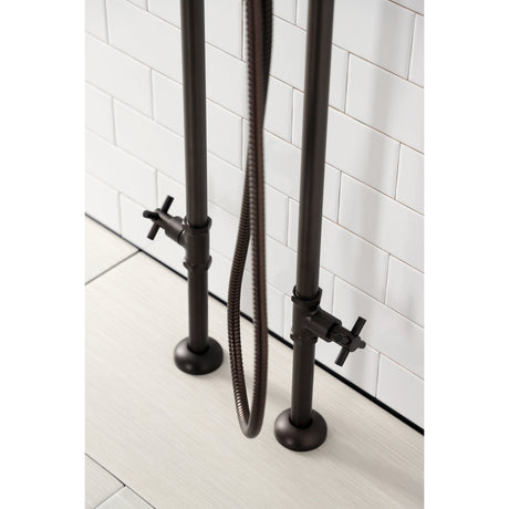 Aqua Vintage Concord Freestanding Tub Faucet With Supply Line, Stop Valve - BUILDMYPLACE