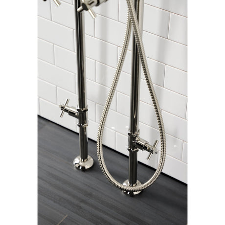 Aqua Vintage Concord Freestanding Tub Faucet With Supply Line, Stop Valve - BUILDMYPLACE