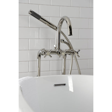 Aqua Vintage Concord Freestanding Tub Faucet With Supply Line, Stop Valve - BUILDMYPLACE