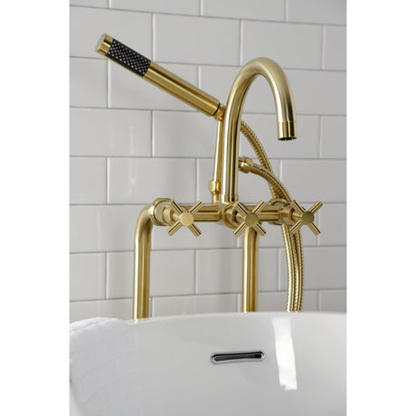 Aqua Vintage Concord Freestanding Tub Faucet With Supply Line, Stop Valve - BUILDMYPLACE