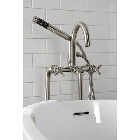 Aqua Vintage Concord Freestanding Tub Faucet With Supply Line, Stop Valve - BUILDMYPLACE