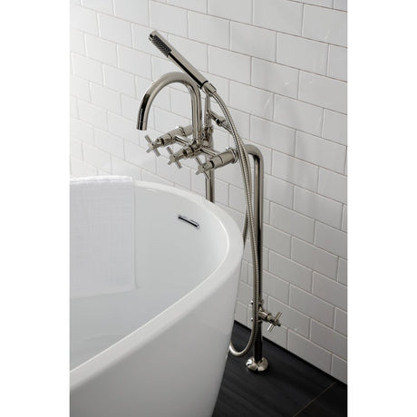 Aqua Vintage Concord Freestanding Tub Faucet With Supply Line, Stop Valve - BUILDMYPLACE