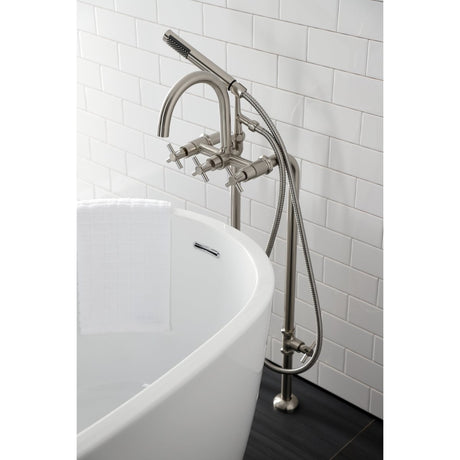 Aqua Vintage Concord Freestanding Tub Faucet With Supply Line, Stop Valve - BUILDMYPLACE