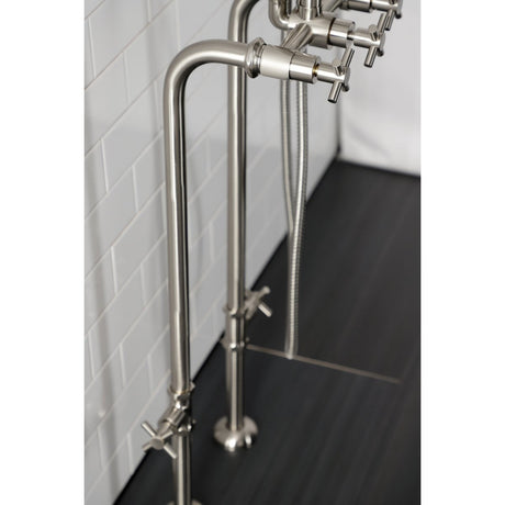 Aqua Vintage Concord Freestanding Tub Faucet With Supply Line, Stop Valve - BUILDMYPLACE