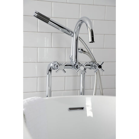 Aqua Vintage Concord Freestanding Tub Faucet With Supply Line, Stop Valve - BUILDMYPLACE