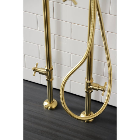 Aqua Vintage Concord Freestanding Tub Faucet With Supply Line, Stop Valve - BUILDMYPLACE