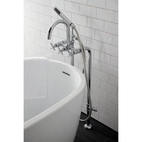 Aqua Vintage Concord Freestanding Tub Faucet With Supply Line, Stop Valve - BUILDMYPLACE