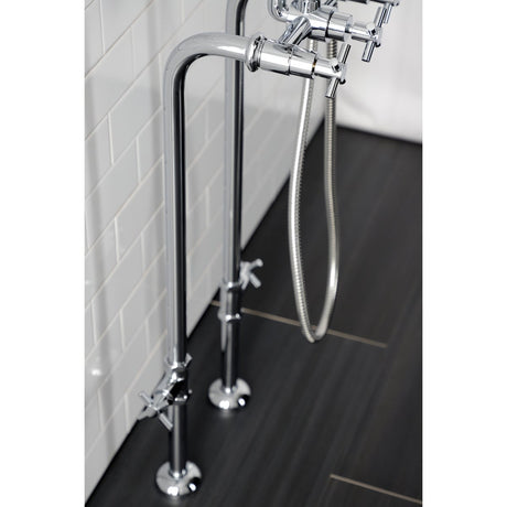 Aqua Vintage Concord Freestanding Tub Faucet With Supply Line, Stop Valve - BUILDMYPLACE