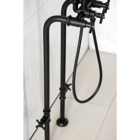 Aqua Vintage Concord Freestanding Tub Faucet With Supply Line, Stop Valve - BUILDMYPLACE