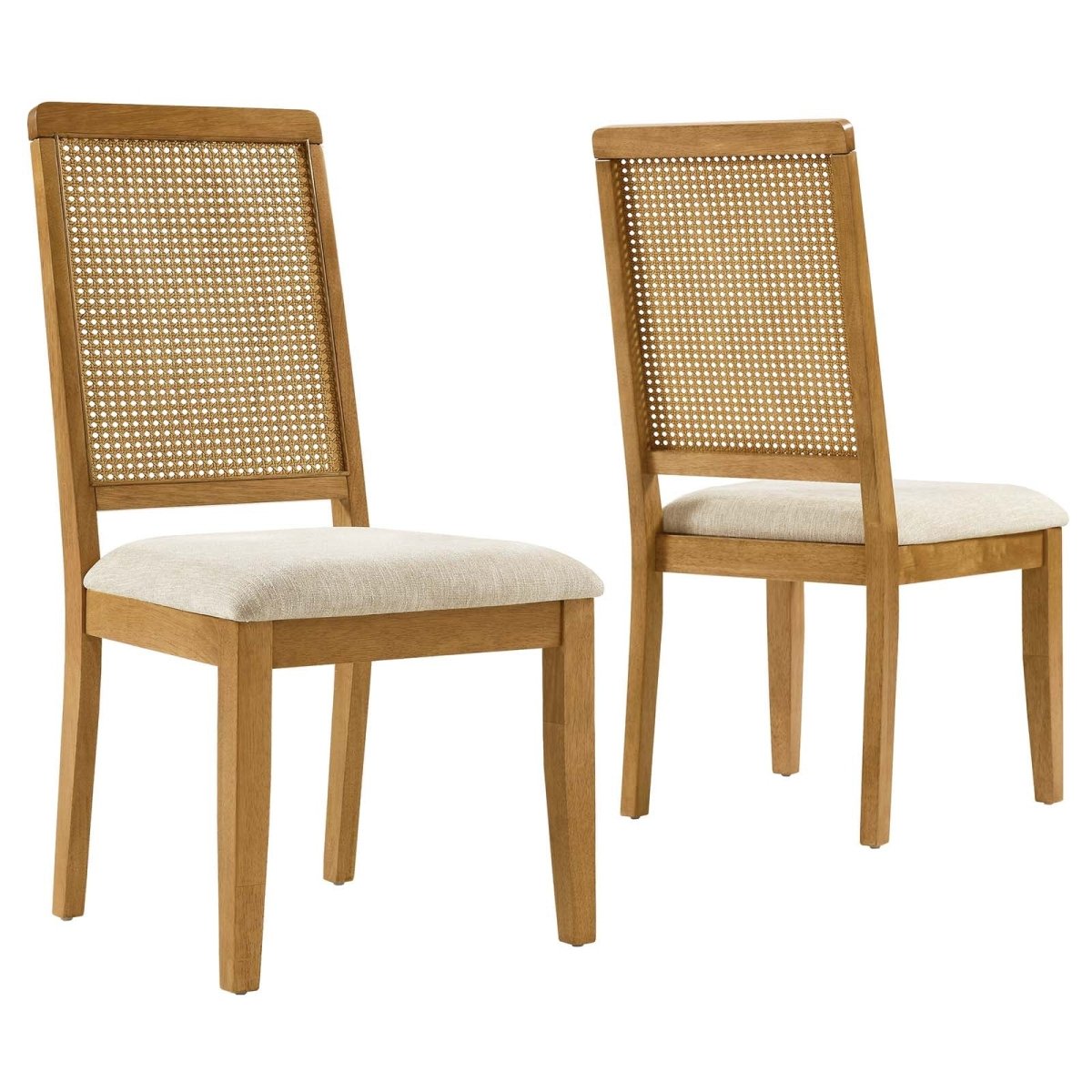Arlo Faux Rattan and Wood Dining Side Chairs - Set of 2 - BUILDMYPLACE
