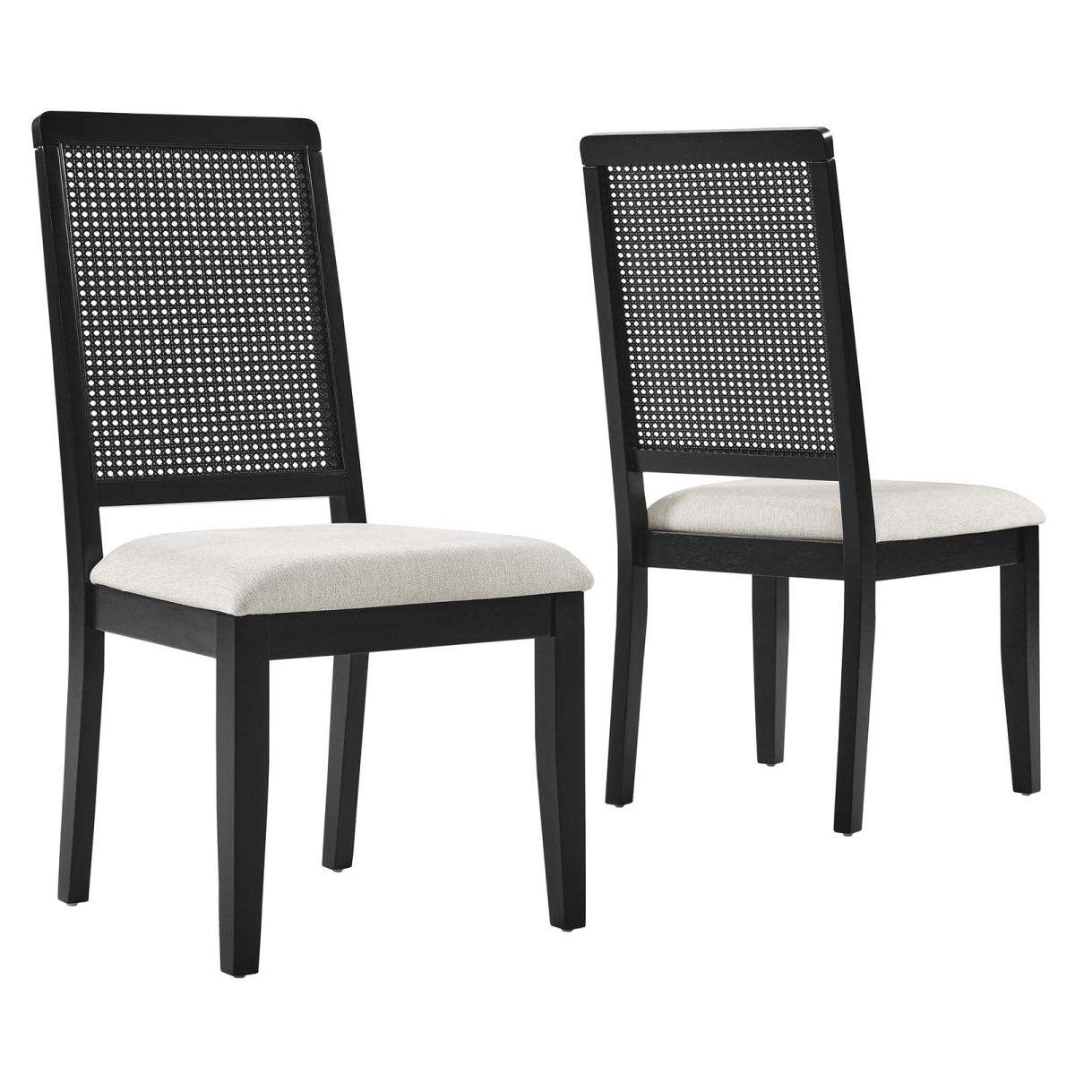 Arlo Faux Rattan and Wood Dining Side Chairs - Set of 2 - BUILDMYPLACE