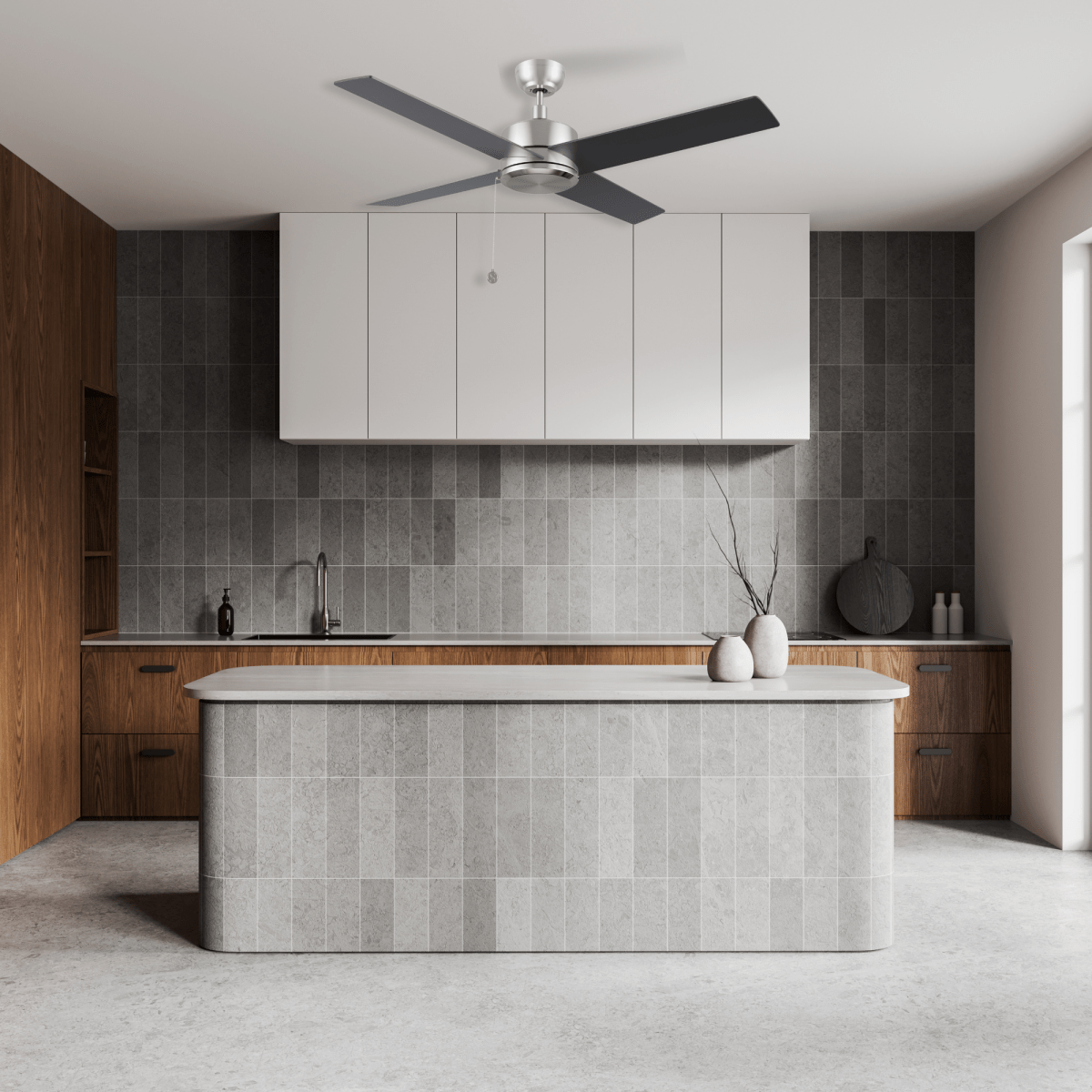 ASCOTT 52 inch 4 - Blade No Light Ceiling Fan with Pull Chain - LEDMyPlace