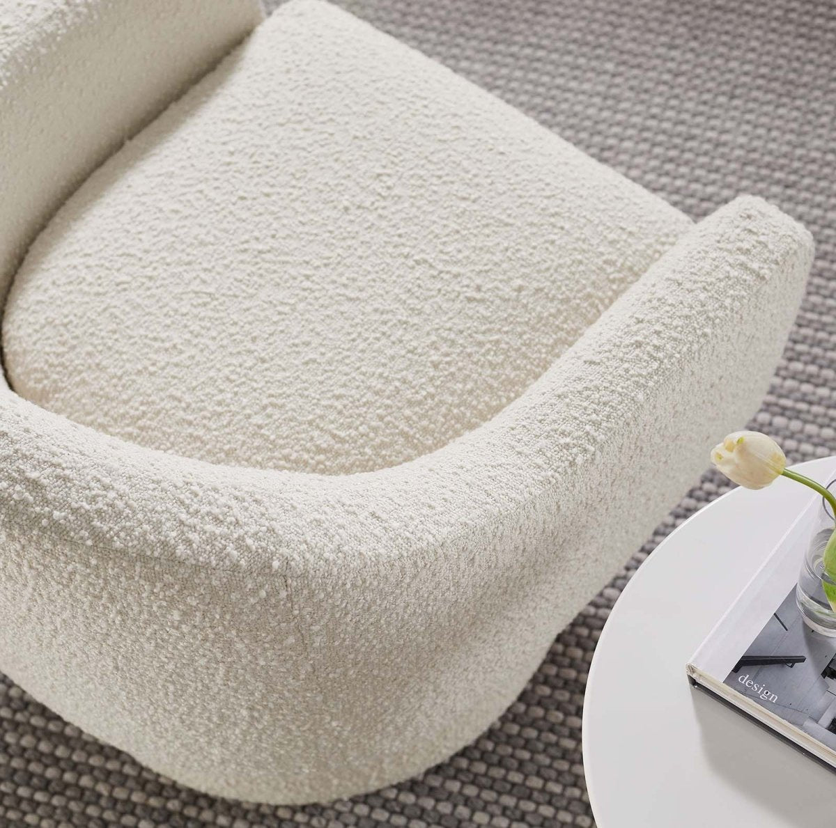 Astral Boucle Fabric Swivel Chair - BUILDMYPLACE