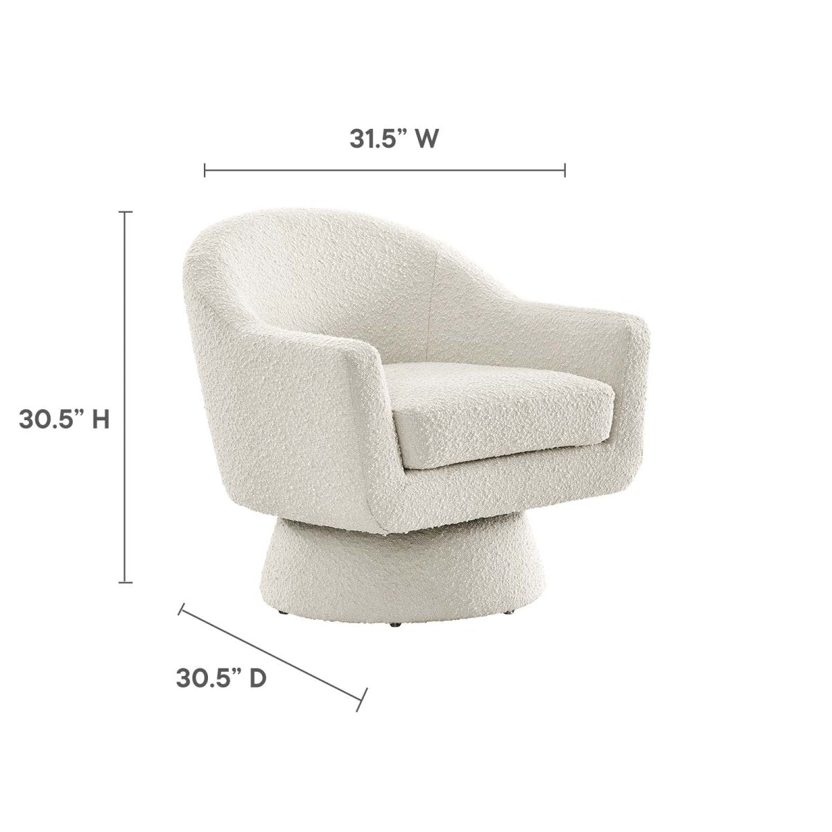 Astral Boucle Fabric Swivel Chair - BUILDMYPLACE