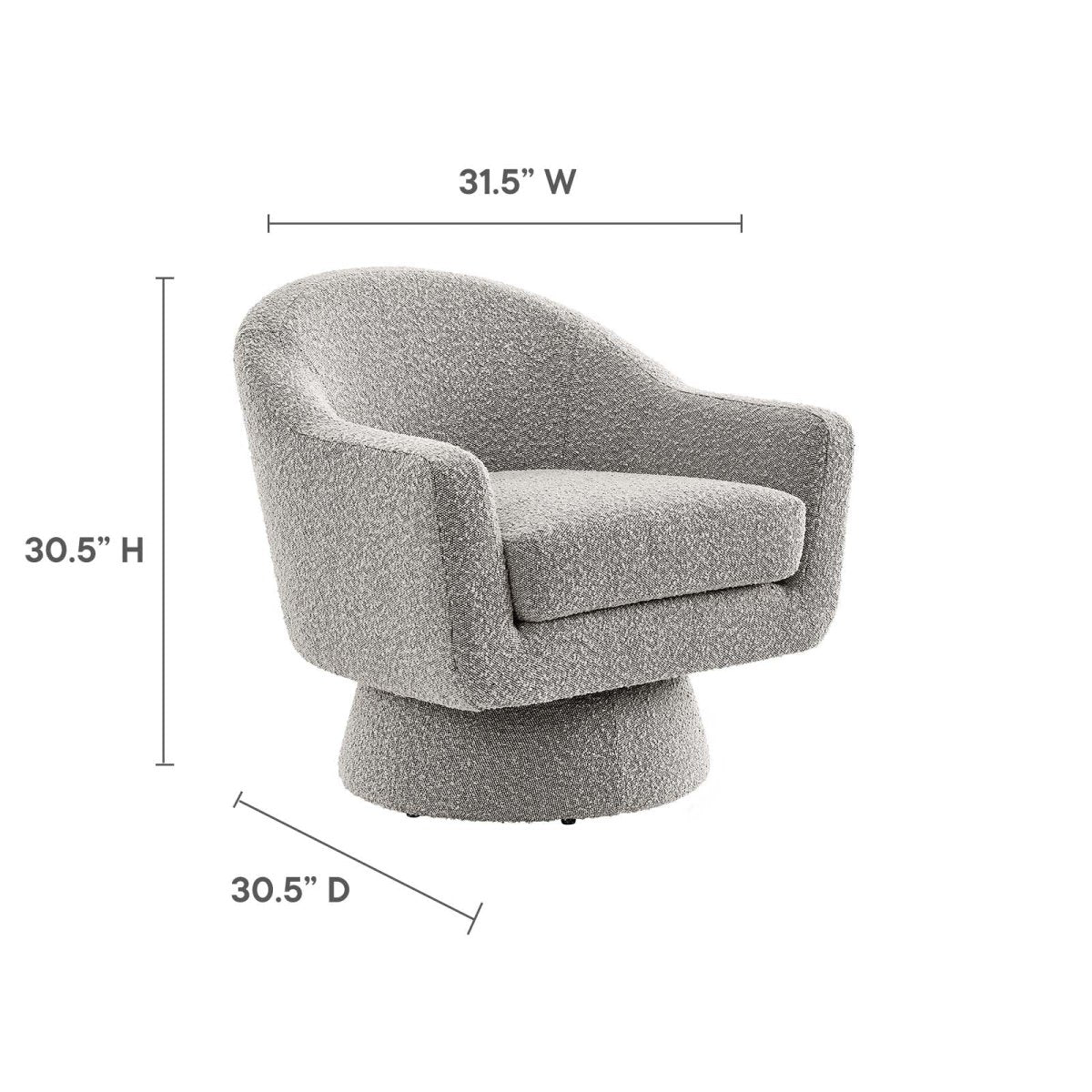 Astral Boucle Fabric Swivel Chair - BUILDMYPLACE