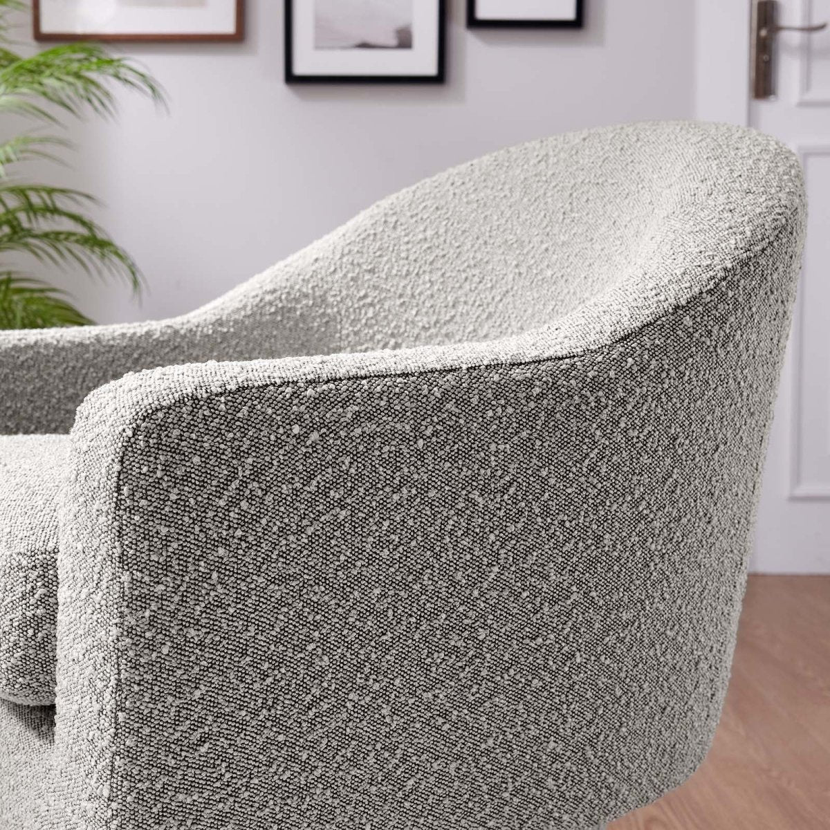 Astral Boucle Fabric Swivel Chair - BUILDMYPLACE