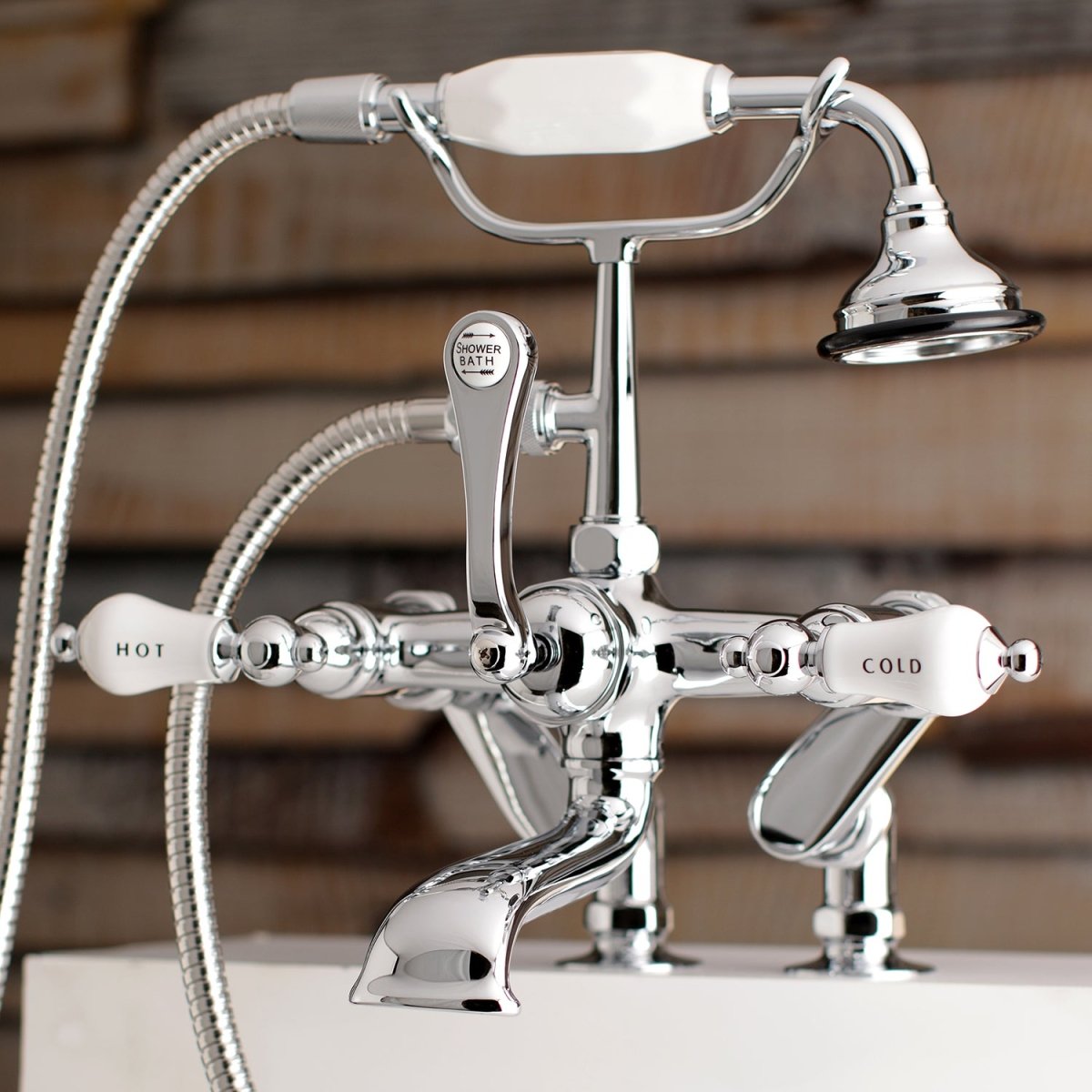 Auqa Vintage Adjustable Clawfoot Tub Faucet W/ 7" Center Spread & Two Hole Installation - BUILDMYPLACE