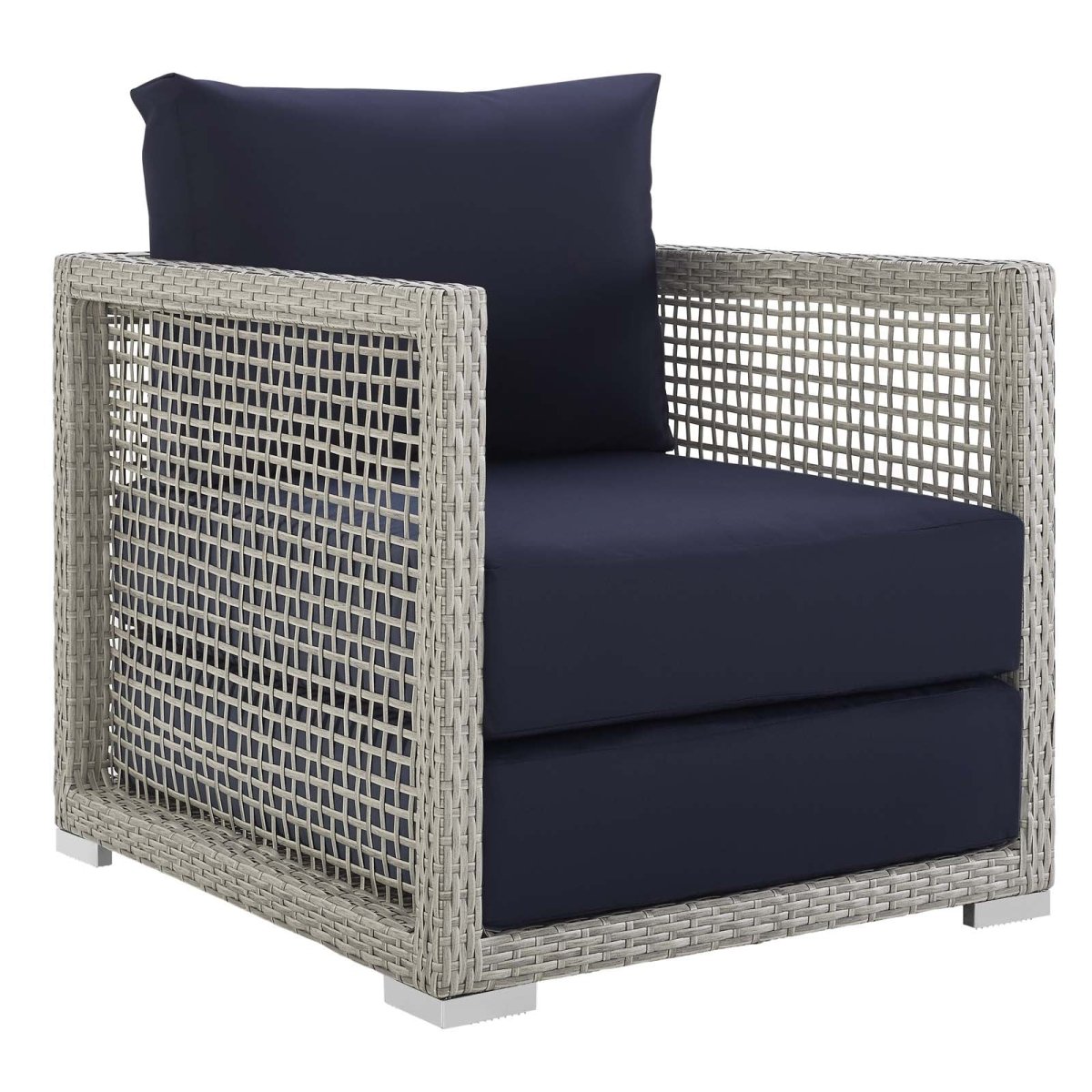 Aura 3 Piece Two Armchair Outdoor Patio Wicker Rattan Set - BUILDMYPLACE