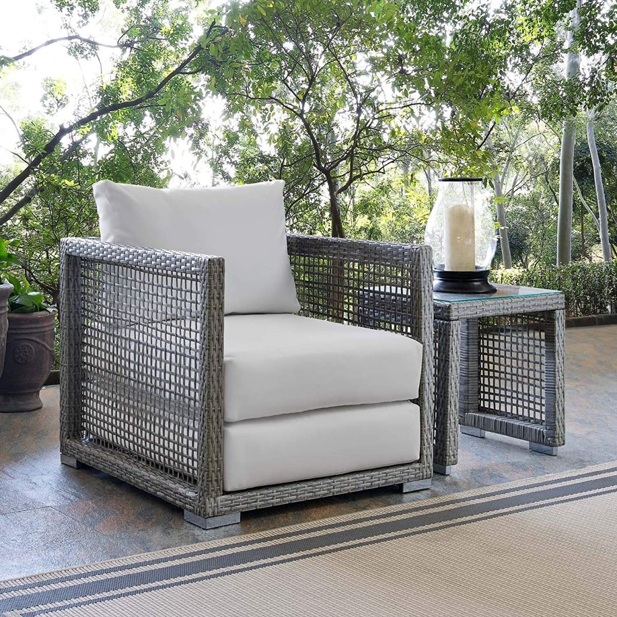 Aura 3 Piece Two Table Outdoor Patio Wicker Rattan Set - BUILDMYPLACE