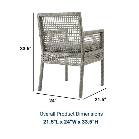 Aura Dining Armchair Outdoor Patio Wicker Rattan Set Of 4 - BUILDMYPLACE