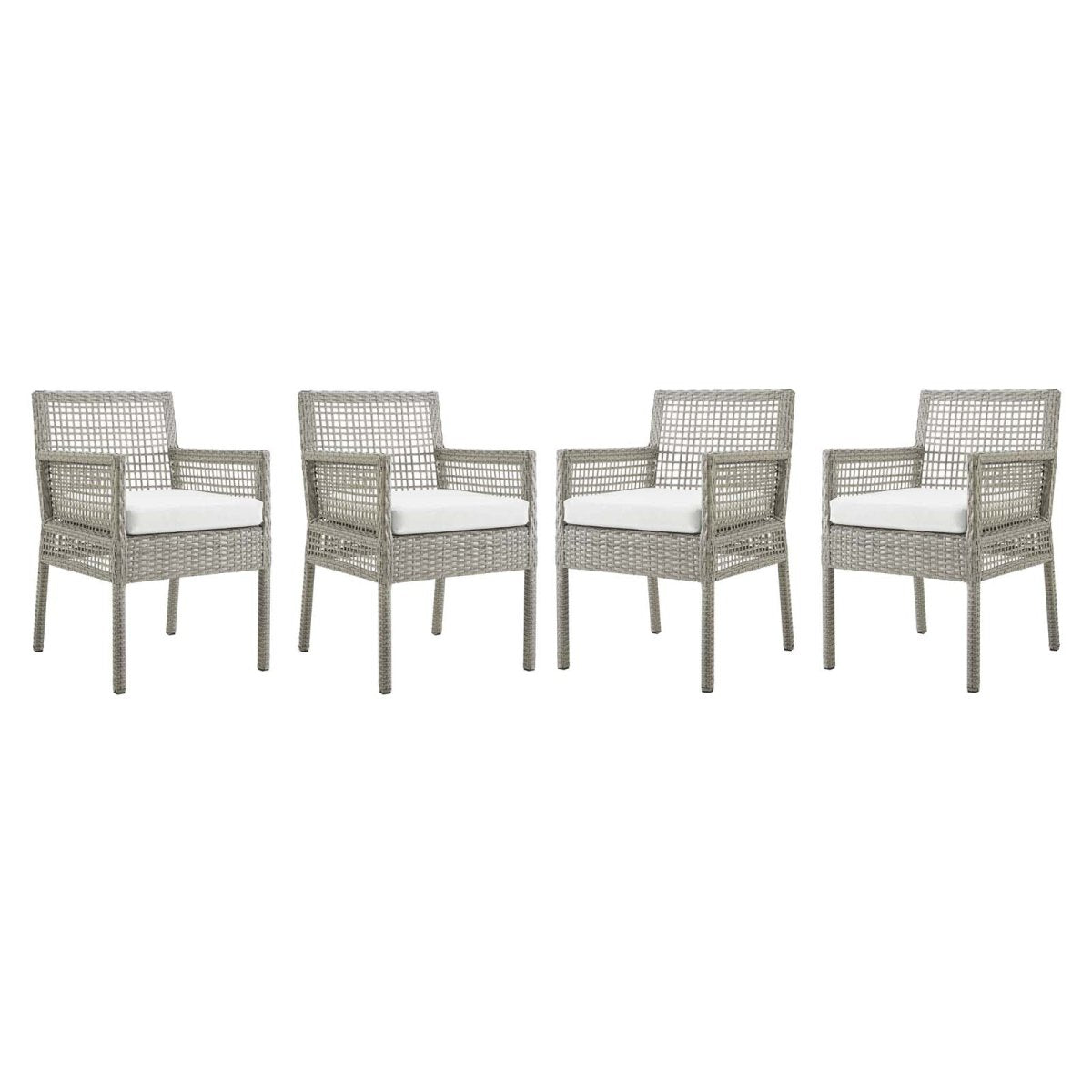 Aura Dining Armchair Outdoor Patio Wicker Rattan Set Of 4 - BUILDMYPLACE