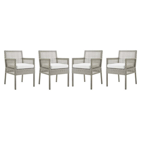 Aura Dining Armchair Outdoor Patio Wicker Rattan Set Of 4 - BUILDMYPLACE