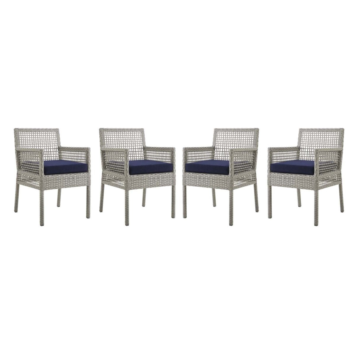 Aura Dining Armchair Outdoor Patio Wicker Rattan Set Of 4 - BUILDMYPLACE