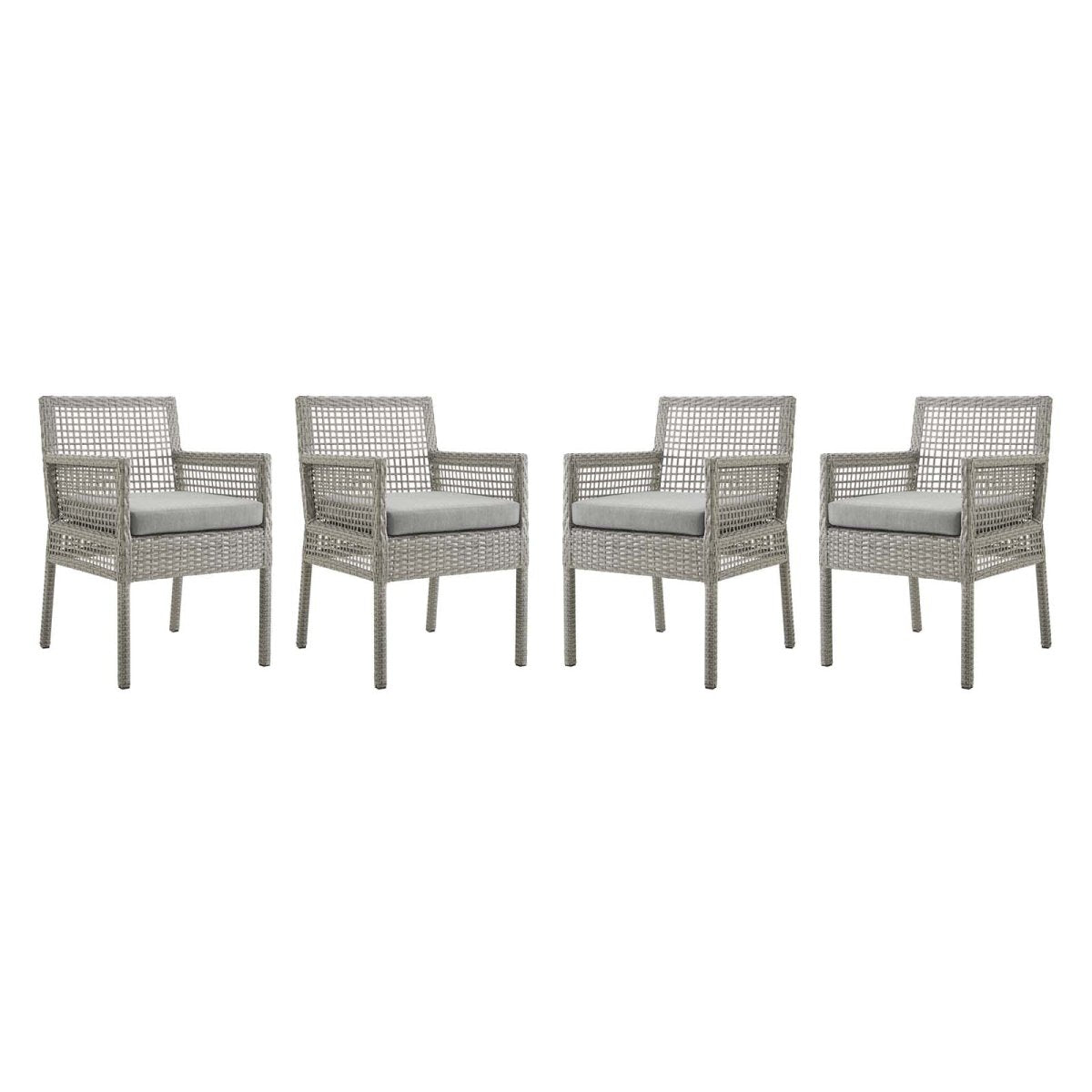Aura Dining Armchair Outdoor Patio Wicker Rattan Set Of 4 - BUILDMYPLACE
