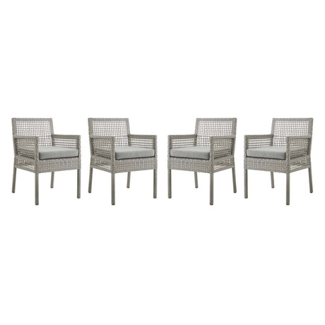 Aura Dining Armchair Outdoor Patio Wicker Rattan Set Of 4 - BUILDMYPLACE