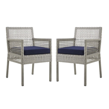 Aura Outdoor Patio Wicker Rattan Dining Armchair - BUILDMYPLACE