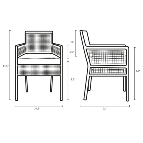 Aura Outdoor Patio Wicker Rattan Dining Armchair - BUILDMYPLACE
