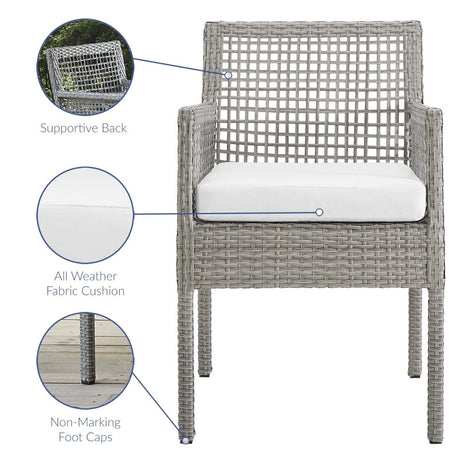 Aura Outdoor Patio Wicker Rattan Dining Armchair - BUILDMYPLACE