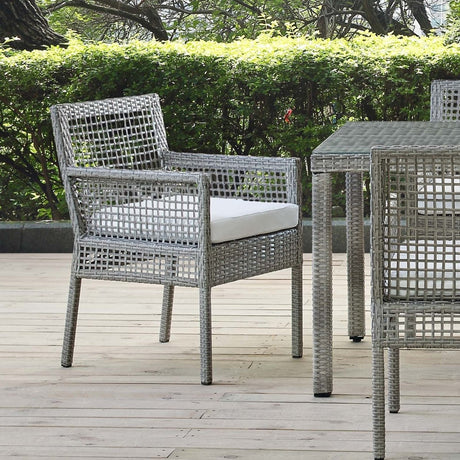 Aura Outdoor Patio Wicker Rattan Dining Armchair - BUILDMYPLACE