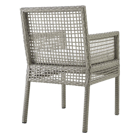 Aura Outdoor Patio Wicker Rattan Dining Armchair - BUILDMYPLACE