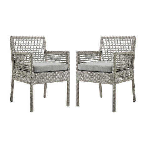 Aura Outdoor Patio Wicker Rattan Dining Armchair - BUILDMYPLACE