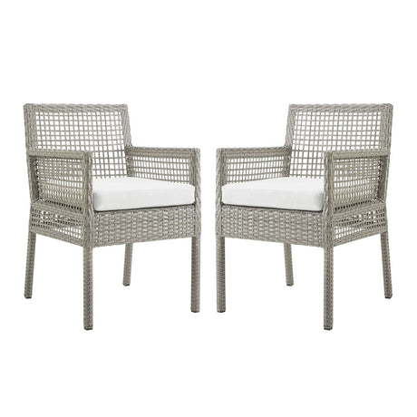 Aura Outdoor Patio Wicker Rattan Dining Armchair - BUILDMYPLACE
