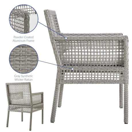 Aura Outdoor Patio Wicker Rattan Dining Armchair - BUILDMYPLACE
