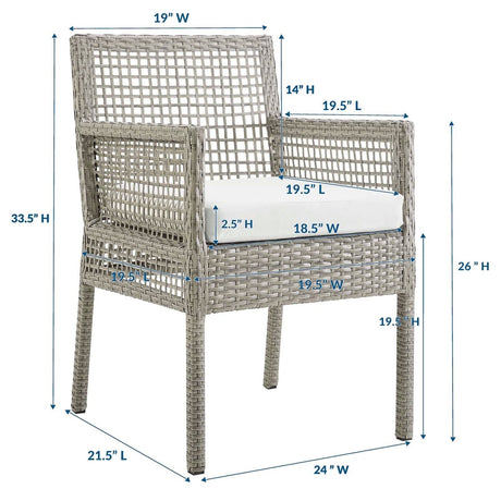 Aura Outdoor Patio Wicker Rattan Dining Armchair - BUILDMYPLACE