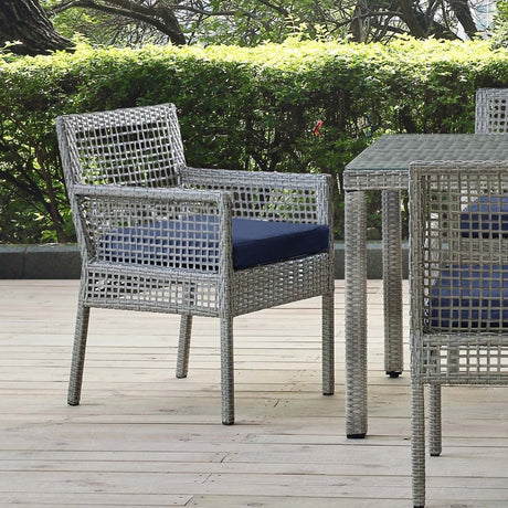 Aura Outdoor Patio Wicker Rattan Dining Armchair - BUILDMYPLACE