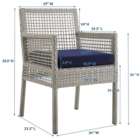 Aura Outdoor Patio Wicker Rattan Dining Armchair - BUILDMYPLACE