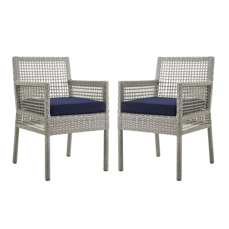 Aura Outdoor Patio Wicker Rattan Dining Armchair - BUILDMYPLACE